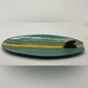 12” Ceramic Surfboard Tray – Coastal Beach Decor Serving Dish